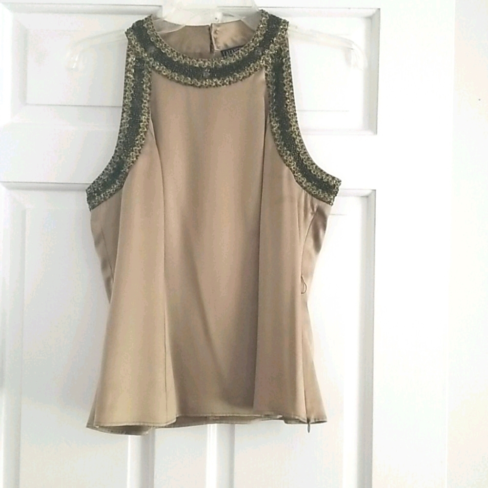 COPY - Lafayette 148 NY Beaded Tank size 4. 100% silk